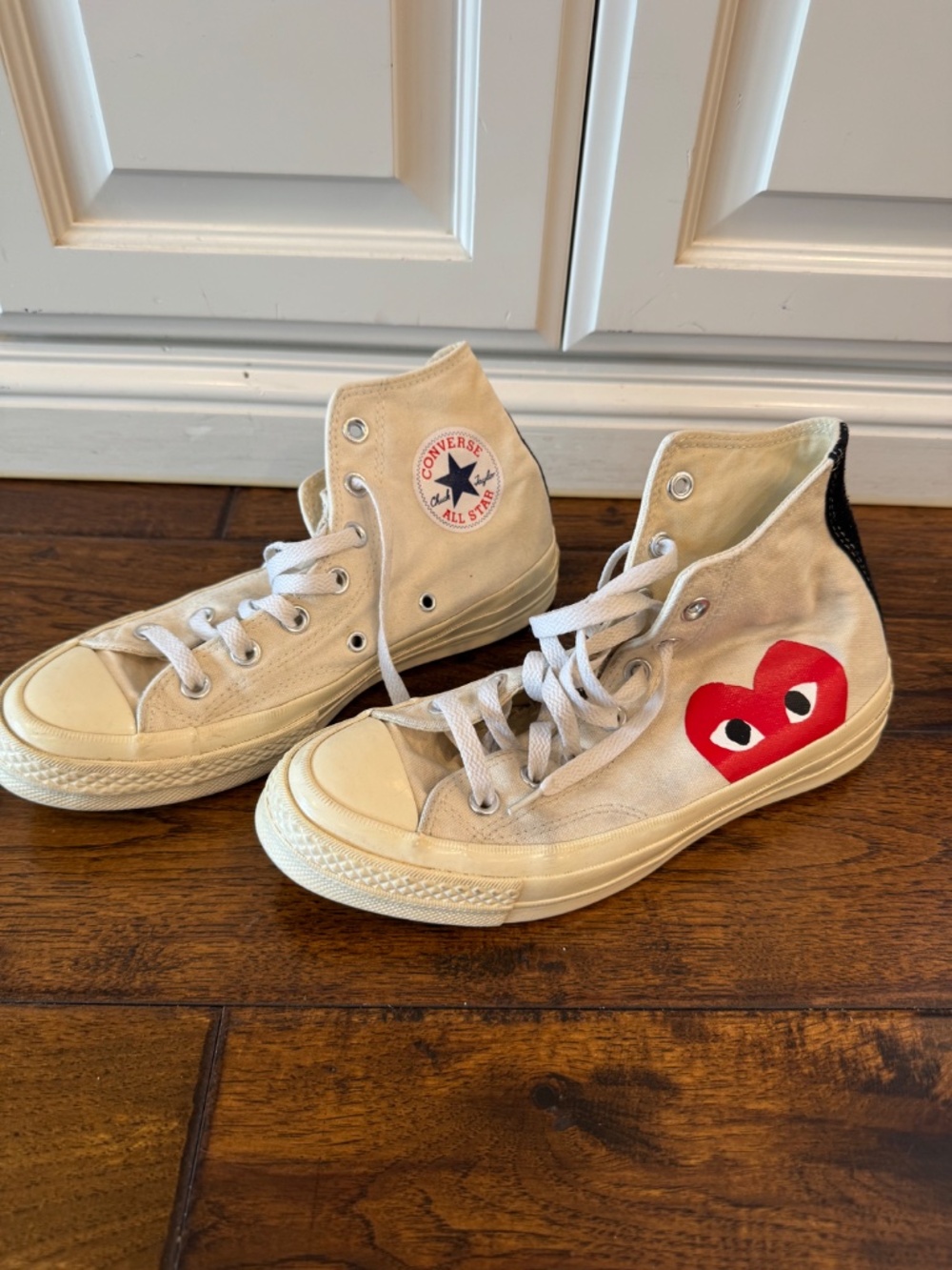 Converse x Comme des Garçons Play Chuck Taylor Heart High Top Sneakers Size 8 - Picture 6 of 6